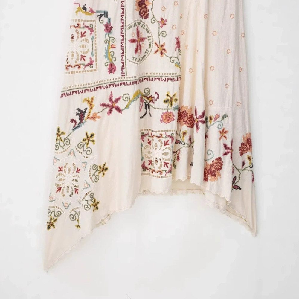 ZARA Early Spring Embroidered Asymmetric Dress